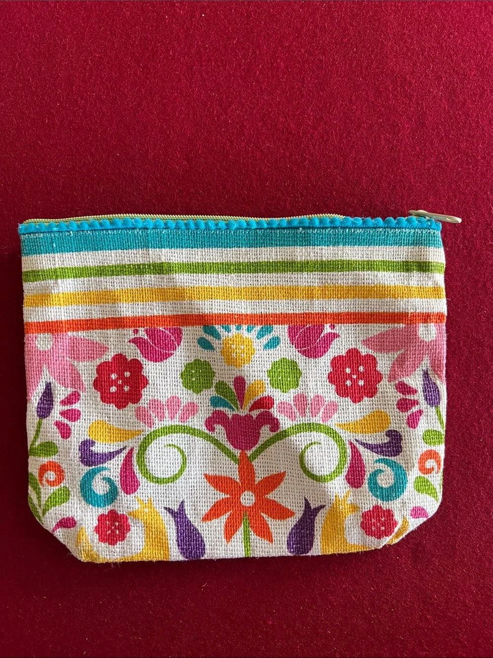 Two's Company floral embroidered design  Pouch - Multicolor